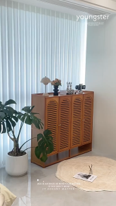 Tủ Giày Tre Có Cửa Gỗ Giá Giày cao Tủ giày gỗ tre cửa Kiệm Không Gian Dụng Cụ Tổ Chức Lưu Trữ Giày Tủ sắp xếp