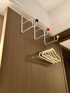 Creative Colorful Clothes Hat Storage Rack Hook Door Back Hanging Shelf Dormitory Essential Iron Material No Drilling Required