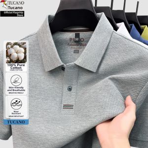 TUCANO | Silk Cotton Men Business Casual Polo Shirt Short Sleeve