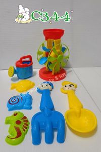 ชุดกังหันเล่นน้ำ เล่นทราย พร้อมอุปกรณ์ พลาสติก คละสี สวยงาม ของเล่นชายหาด  ของเด็กเล่น No.C355  No.C344