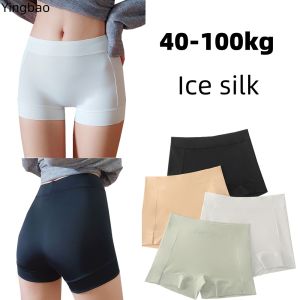 Yingbao Plus Size Women Safety pants Underwear Ice Silk Seamless Ladies Boxer Pants Ladies Panties Stretch Summer