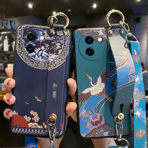 เคสซิลิโคนป้องกันแบบครอบคลุมเต็มจอสำหรับ Vivo Y200i พร้อมสายรัดข้อมือแบบมีโช้ค ป้องกันการตกหล่น ดีไซน์เรียบง่าย สำหรับทั้งชายและหญิง