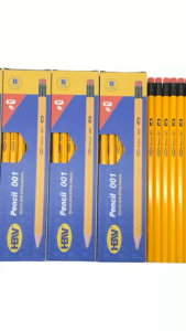 1Pcs HBW 001 Pencil Yellow Wooden Pencil With Eraser Hexagon Bar Student Stationery