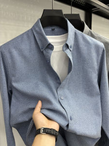 Áo Sơ Mi Nam Tay Dài Cotton Nguyên Chất Thường Ngày Thời Trang Đa Năng Không Cần Ủi Kẻ Caro Cổ Bẻ Áo Phông Chất Lượng Cao Cấp