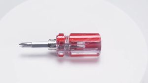 IDEKU   Obeng Mini Bolak Balik 2 Sisi Min Plus – Obeng Pendek 2 Sisi Handle Transparant Obeng Cebol Bolak Balik Ujung Min Plus