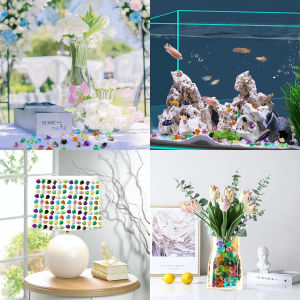 Amoki Crystal Acrylic Stones 1.4*1.1cm Vase Plant Fish Tank Vase Ornaments Wedding Party Decoration
