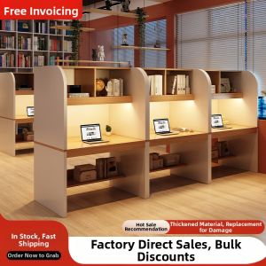 ZHUOHE | Immersive Partition Study Desk with Bookshelf