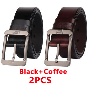 Coolerfire Genuine Leather Belts for Men Brand Male Pin Buckle Jeans Cowboy Mens Belt Luxury Designer High Quality Leather Belt