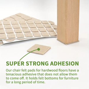 72pcs Heavy-Duty Non-Slip Furniture Pads Beige Felt. Square & Round for Chairs Tables on Hardwood & Metal. Damage-Free Removal