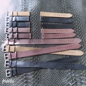 Import Calfskin Genuine Leather Watch Strap NATO Military Style Pin Buckle Clasp Handmade Customizable Full Size