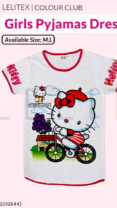 [Plus Size] Teenager Girls Oversized Plus Size Pyjamas Sleepwear Dress with Printing - Size: M L