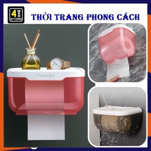Hộp Đựng Khăn Giấy Vệ Sinh Dán Tường Đa Năng Chống Thấm Nước Tiện Dụng - Hộp Đựng Giấy Vệ Sinh Treo Tường Có Kệ Để Đồ Tiện Lợi - Hộp Nhựa / Khay Đựng Khăn Giấy Treo Tường Phòng Tắm Phòng Bếp