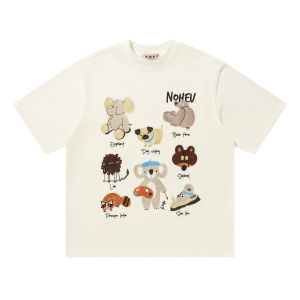 zuocisankon | Youthful Cartoon Animal Print College Style T-Shirt