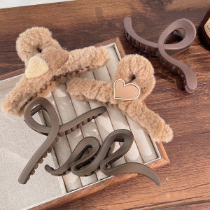 กิ๊บติดผมทรงฉลามสุดเก๋ไก๋สำหรับผู้หญิง กิ๊บติดผมขนนุ่ม สไตล์เรียบง่าย เครื่องประดับผมสุดเท่สำหรับผู้หญิง