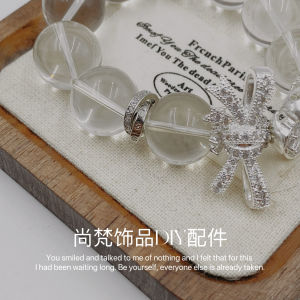 Color Retention Non-Fading Crystal Bracelet Handmade DIY Zircon Spacer Flower Bead Jewelry Accessories Alloy Plated Silver Gold