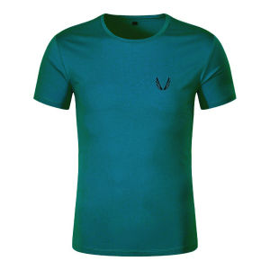 Mens Fitness T-Shirt Pure Cotton Short Sleeve Running Sportswear Breathable Moisture Wicking round Neck Print Logo Design
