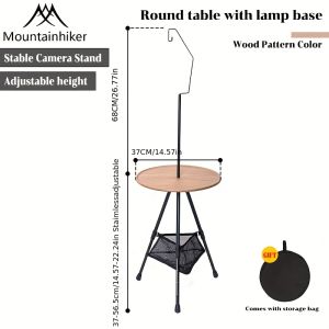 Mountainhiker | MOUNTAINHIKER Portable Camping Table Adjustable Height Aluminum Detachable Legs Round