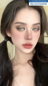 PINKINSOFTLENS My Kitty Luca By Pinkin Seasalt Green Softlens Normal -0.00 Minus -10.00 1 Pasang Lensa Kontak Warna Diameter 14.5mm Lensa Kontak softlen Soft Lens Murah