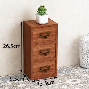 Retro Desktop Medicine Cabinet Small Size Economic Storage Box Wood Material Dustproof Waterproof Rectangular Shape Universal Use