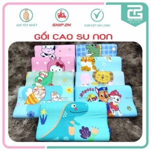 Gối cao su non cho bé từ 3 tuổi đến 10 tuổi 3D cao cấp vỏ gối Cotton thoáng mát êm ái  - Được chọn màu