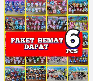 [PAKET HEMAT] Paket 4 & 6 Pcs 25K Bebas Pilih Lebih Murah Gantungan Kunci 3D - Gantungan Keychain Karakter Lucu Gemoy Anime Jepang KPOP Disney Marvel Viral Ornamen Tas HP