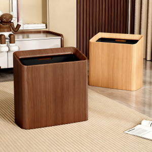 Thùng Rác Bằng Gỗ Óc Chó Dung Tích Lớn Cho Phòng Khách Phòng Tắm Phòng Làm Việc Thùng Đựng Giấy Không Có Nắp Cho Nhà Bếp