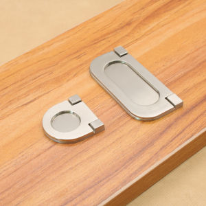 Cabinet Handles European Modern Minimalist Wardrobe Door High-End Drawer Hidden Zinc Alloy Handles 橱柜拉手 把手 欧式现代简约衣柜门高档抽屉 暗藏锌合金把手 FUNIANQI