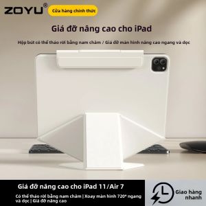 Vỏ iPad Có Thể Tháo Rời Từ Tính ZOYU 10/11th Gen Tương Thích Với iPad Pro 11/12.9 Air 4/5th 11/13 Mini 6/7th - Vỏ Bảo Vệ Có Giá Đỡ Tăng Chiều Cao