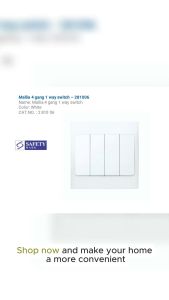 Legrand Mallia 281006 10AX 250V 4 Gang 1Way Switch (White) Model Mallia-2810
