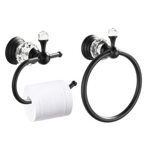 Bộ Dụng Cụ Phòng Tắm 2 Món Bằng Hợp Kim Kẽm Gắn Tường Gồm Giá Treo Khăn Và Giá Đựng Giấy Vệ Sinh
