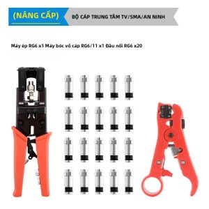 Bộ Dụng Cụ Uốn Nén Đồng Trục Kèm Dụng Cụ Bóc Vỏ Cáp Cho Đầu Nối RG6 RG58 RG59 F BNC RCA Kìm Thép Carbon Đa Chức Năng