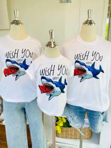 เสื้อยืด ลายฉลาม คอกลมแขนสั้น (ราคาต่อ 1 ตัว)