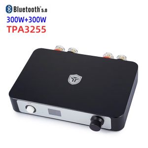 HIFI Mini Bluetooth 5.0 TPA3255 Class D Power Amplifier 2.0 Audio Amplifier 300Wx2 600W DSP Control Ne5532