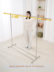 FurnishFiesta 120-200cm Adjustable Stainless Steel Laundry Rack Extendable Clothes Drying Rack Heavy Duty metal Laundry Rack Balcony
