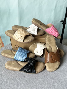 รองเท้าแตะแบบสวมสำหรับผู้หญิง รองเท้าแตะแบบสวมแบบสวมพื้นแบน สไตล์โรมัน ทรงหัวมน หัวรองเท้าต่ำ รองเท้าแตะแบบสวมที่สวมใส่สบาย