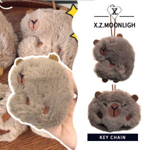 X.Z.MOONLIGH Cute Capybara Small Pendant Plush Animal Doll Bag Keychain Decoration Pendant