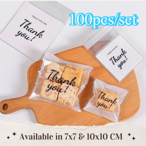 100pcs Cookie Bag Packaging Thank you Baking Cookie Candy for Pastry Bag Packaging Gift Food Bag