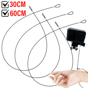 เชือกแบบแขวนสายคล้องข้อมือเชือกนิรภัยสแตนเลส30ซม./60ซม. สำหรับ GoPro 13/12/11 Insta360 X4กล้องกีฬา DJI