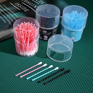 Hộp 100 Tăm Bông Cải Tiến 2 Đầu 1 Đầu Lấy Ráy Tai 1 Đầu Bông Thấm Hút Tốt