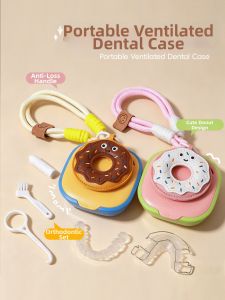 WEIFUREN | Orthodontic Teeth Retainer Storage Box For Kids Cleaning Tool