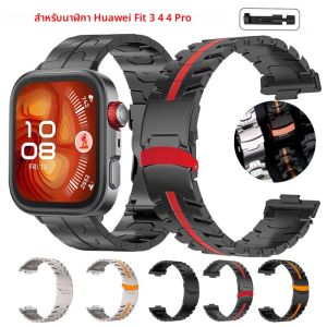 สายโลหะสแตนเลสสําหรับนาฬิกา Huawei Fit 4 Pro สร้อยข้อมือ Correa สําหรับนาฬิกา Huawei Fit 4 3 อุปกรณ์เสริมสายนาฬิกา