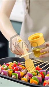 KIYO Botol Minyak Kecap Saus Model Kuas Slikon Karakter Lucu / Kitchen Oil Sauce Bottle with Silicone Brush / Botol Minyak Higenis Kuat Kokoh Estetik Kualitas Tinggi