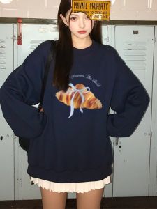 SHUQINGLAI | Áo Hoodie Dày Phong Cách Oversized Cho Phụ Nữ Thu Đông 2024