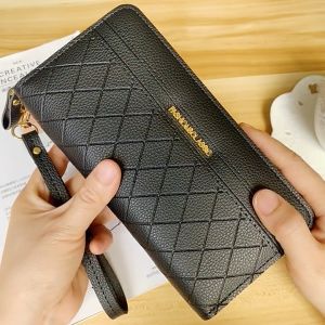 【2026 Popular】 Womens Long Hand Wallet Casual Fashion Ladies Wallet Double Zipper Large Capacity Coin Purse Double Wallet PU Leather Wallet Phone Card Holder Beg Tangan Panjang Wanita 長款手拿包女款錢包
