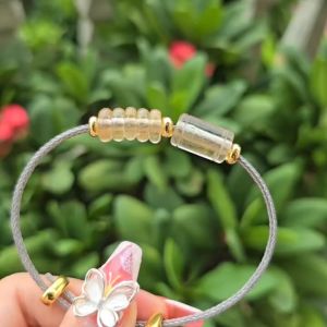 Vòng cáp lu thống ngũ điếu TA Tóc Bạch Kim cho mệnh Thổ và Kim - Phong Thủy TUDO