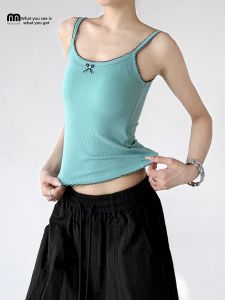 MUYUZI | Bow Decor Slim Fit Versatile Tank Top