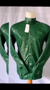 kemko sultan terbaru warna hijau baju koko pria dewasa lengan panjang kain embos sultan premium