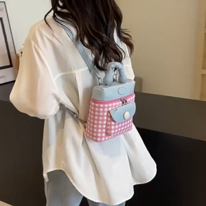 READY STOK Tas Import Bahu Ransel Korea Casual Kotak Pink Biru Cute Lucu Wanita Manis Design Elegan