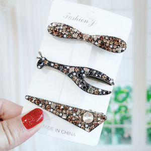 Retro Butterfly Knot Deer Sparkling Diamond Side Hair Clip Internet Celebrity 2022 New Front Bangs Duckbill Hair Clip