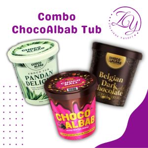 combo ChocoAlbab Tub (Belgian dark chocolate pinky tub pandan Delight)